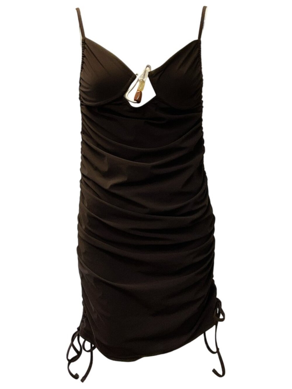 Christopher Esber Brown Ruched Mini Dress